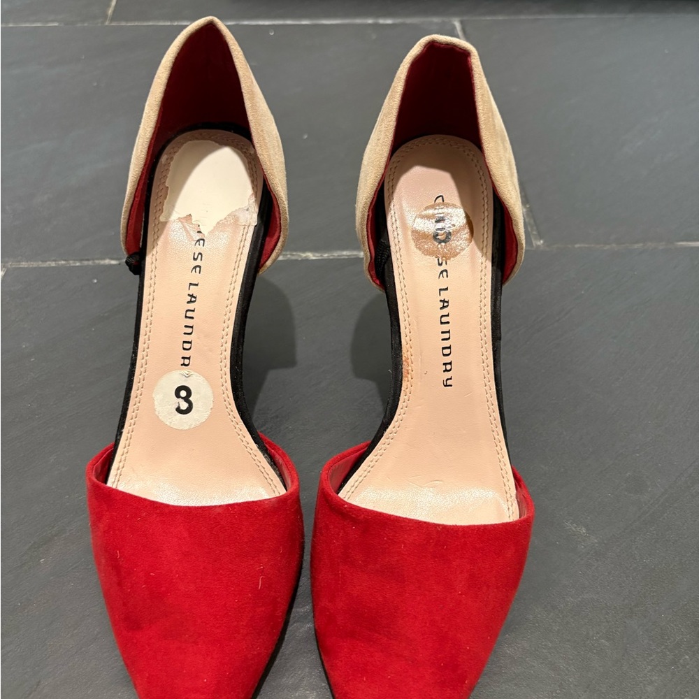 Chinese Laundry Red and Tan Heels